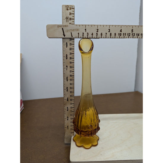 Fenton Amber Glass Bud Vase Decorative Collectible Flower Holder