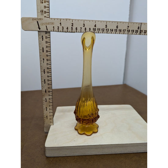 Fenton Amber Glass Bud Vase Decorative Collectible Flower Holder