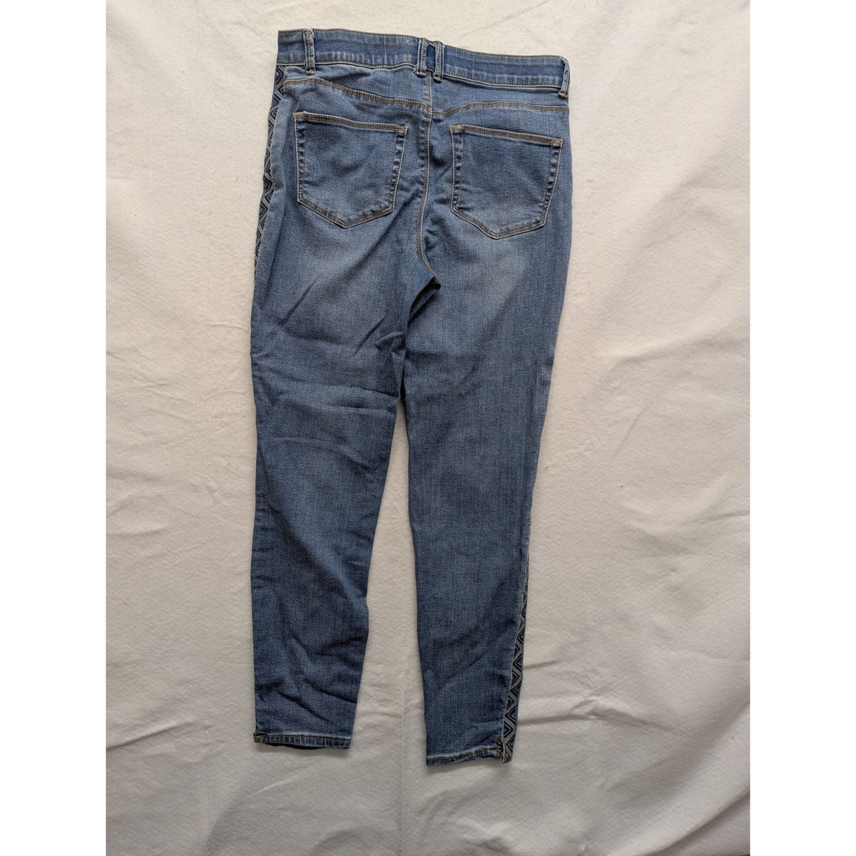 Knox Rose Womens Denim Skinny Jeans With Geometric Side Trim Size 10