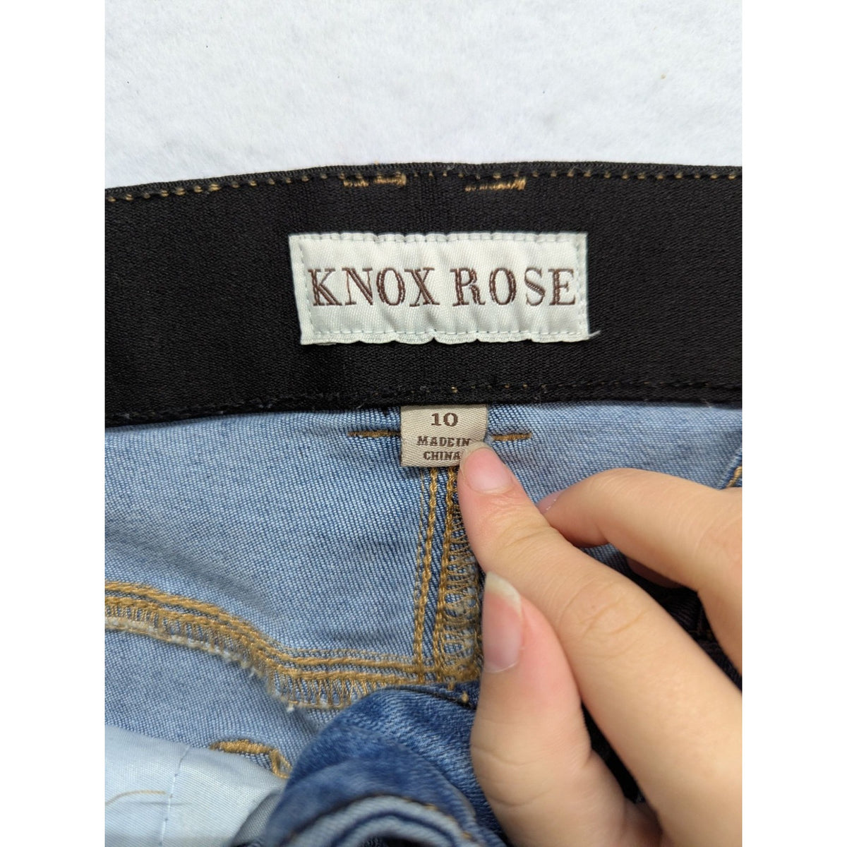 Knox Rose Womens Denim Skinny Jeans With Geometric Side Trim Size 10