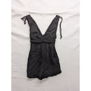 One Clothing Black V-Neck Romper With Tie Straps XS