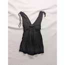 One Clothing Black V-Neck Romper With Tie Straps XS