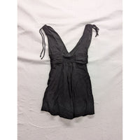 One Clothing Black V-Neck Romper With Tie Straps XS