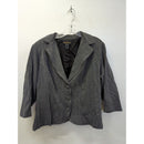 Ashley Stewart Womens Gray 3/4 Sleeve Blazer Size 14 Button Front Office Wear