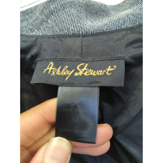 Ashley Stewart Womens Gray 3/4 Sleeve Blazer Size 14 Button Front Office Wear