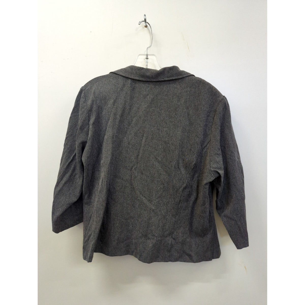 Ashley Stewart Womens Gray 3/4 Sleeve Blazer Size 14 Button Front Office Wear