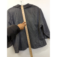 Ashley Stewart Womens Gray 3/4 Sleeve Blazer Size 14 Button Front Office Wear