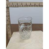 Vintage Cut Glass Mug Starburst Design Small Pitcher Collectible