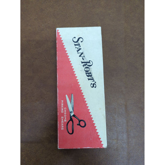 Stan-Roberts Chrome Pinking Shears In Box 8" Vintage Sewing Scissors Made In Japan