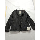 Burton Black Hooded Winter Jacket With Zipper & Snap Closures Size L Lightweight