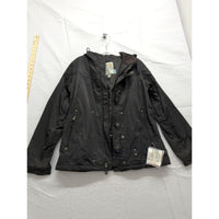 Burton Black Hooded Winter Jacket With Zipper & Snap Closures Size L Lightweight