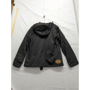 Burton Black Hooded Winter Jacket With Zipper & Snap Closures Size L Lightweight
