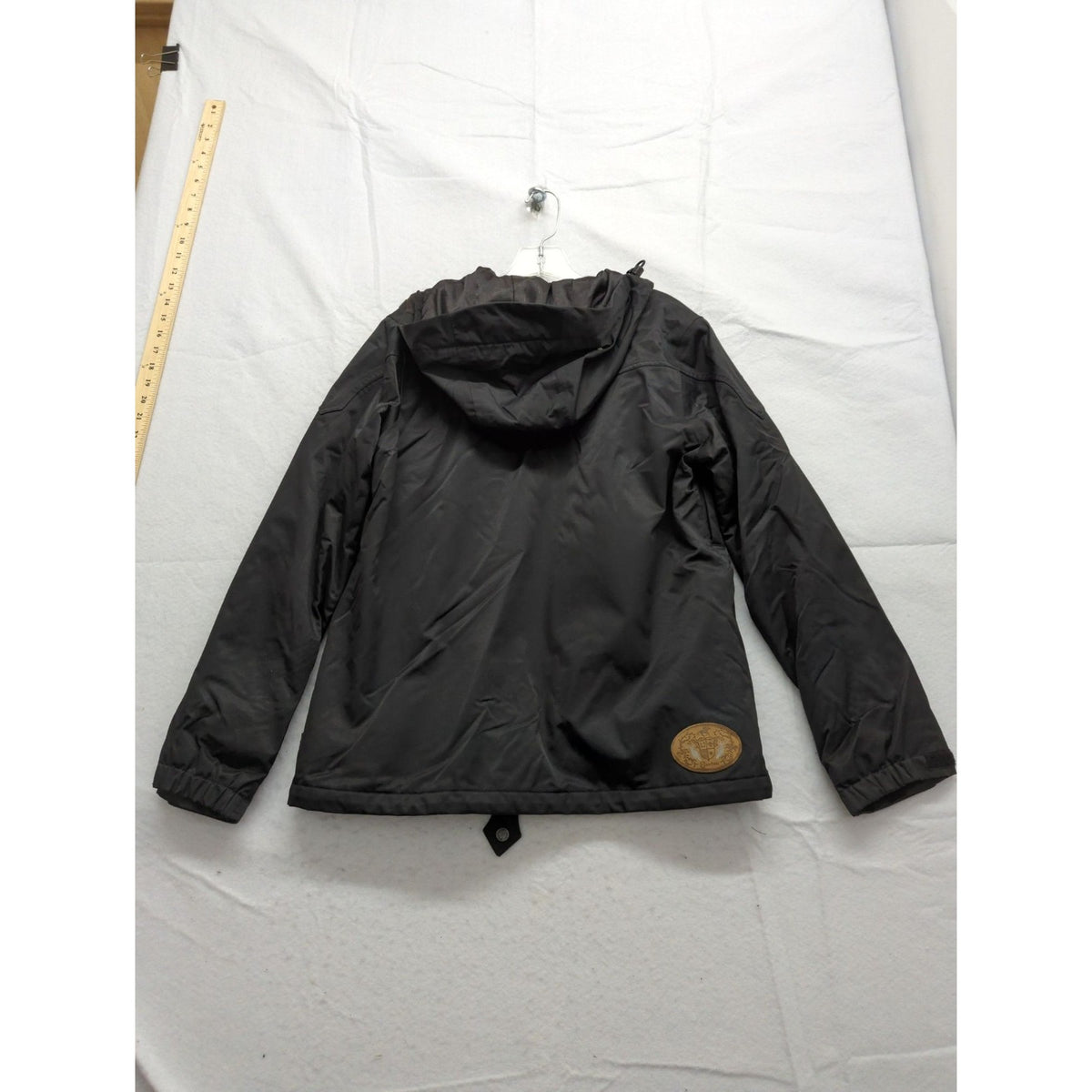 Burton Black Hooded Winter Jacket With Zipper & Snap Closures Size L Lightweight