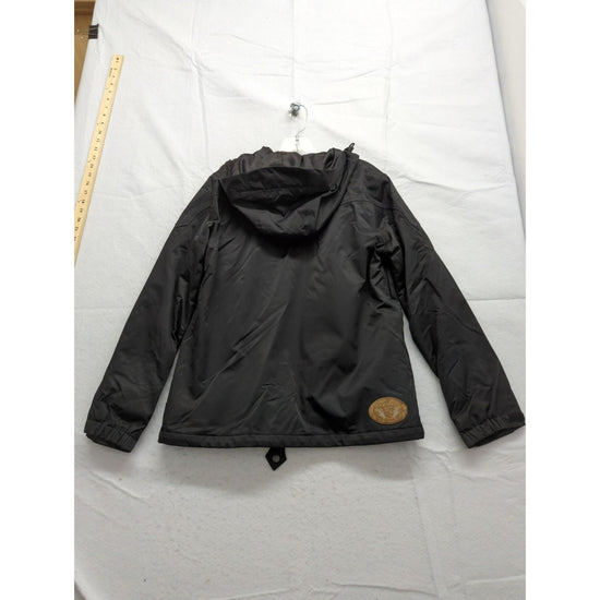 Burton Black Hooded Winter Jacket With Zipper & Snap Closures Size L Lightweight