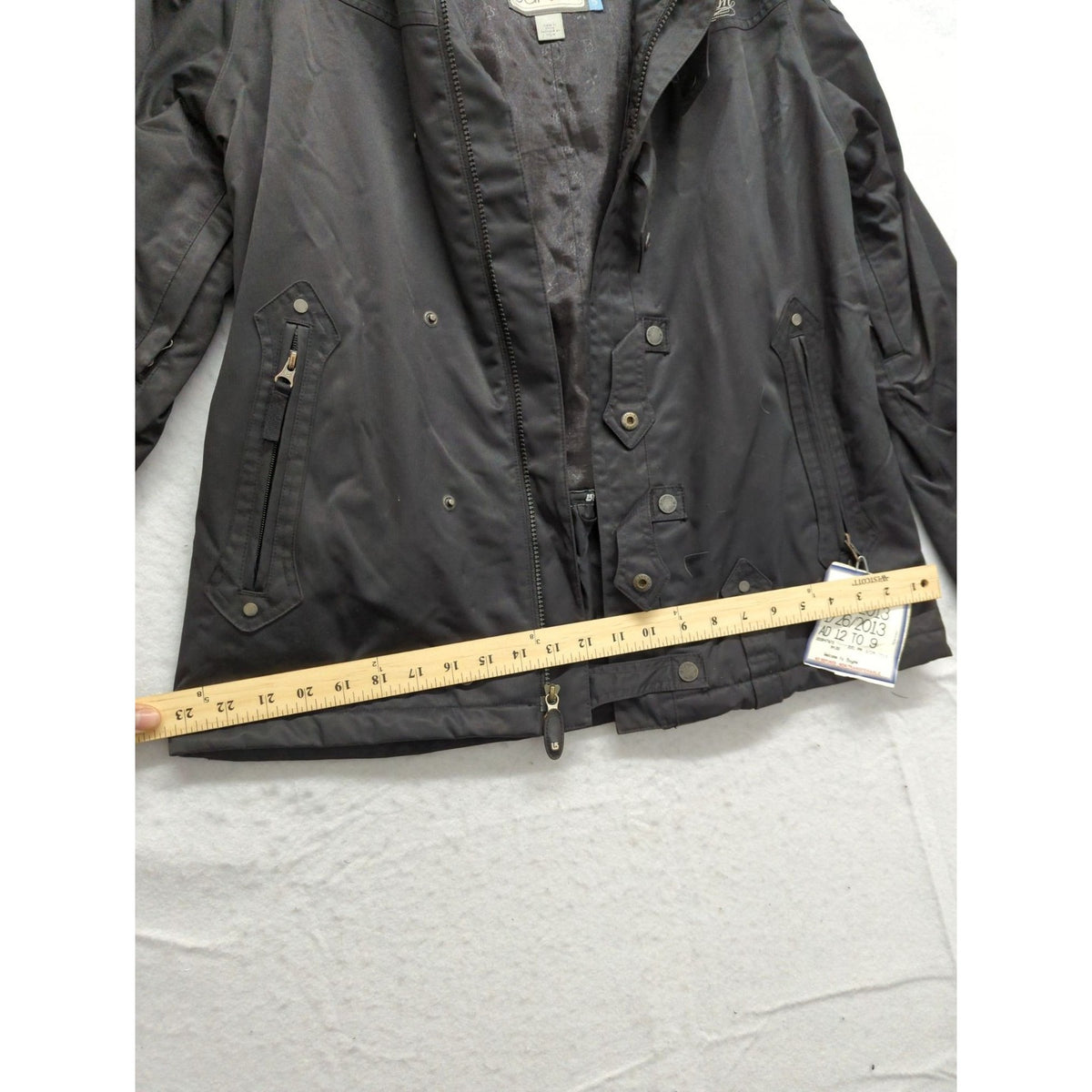 Burton Black Hooded Winter Jacket With Zipper & Snap Closures Size L Lightweight