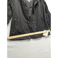 Burton Black Hooded Winter Jacket With Zipper & Snap Closures Size L Lightweight