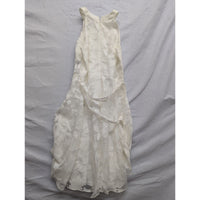 Luxe By Carmen Marcvalvo Womens Floral Jacquard Sleeveless Dress S White Elegant