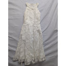 Luxe By Carmen Marcvalvo Womens Floral Jacquard Sleeveless Dress S White Elegant