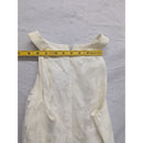 Luxe By Carmen Marcvalvo Womens Floral Jacquard Sleeveless Dress S White Elegant