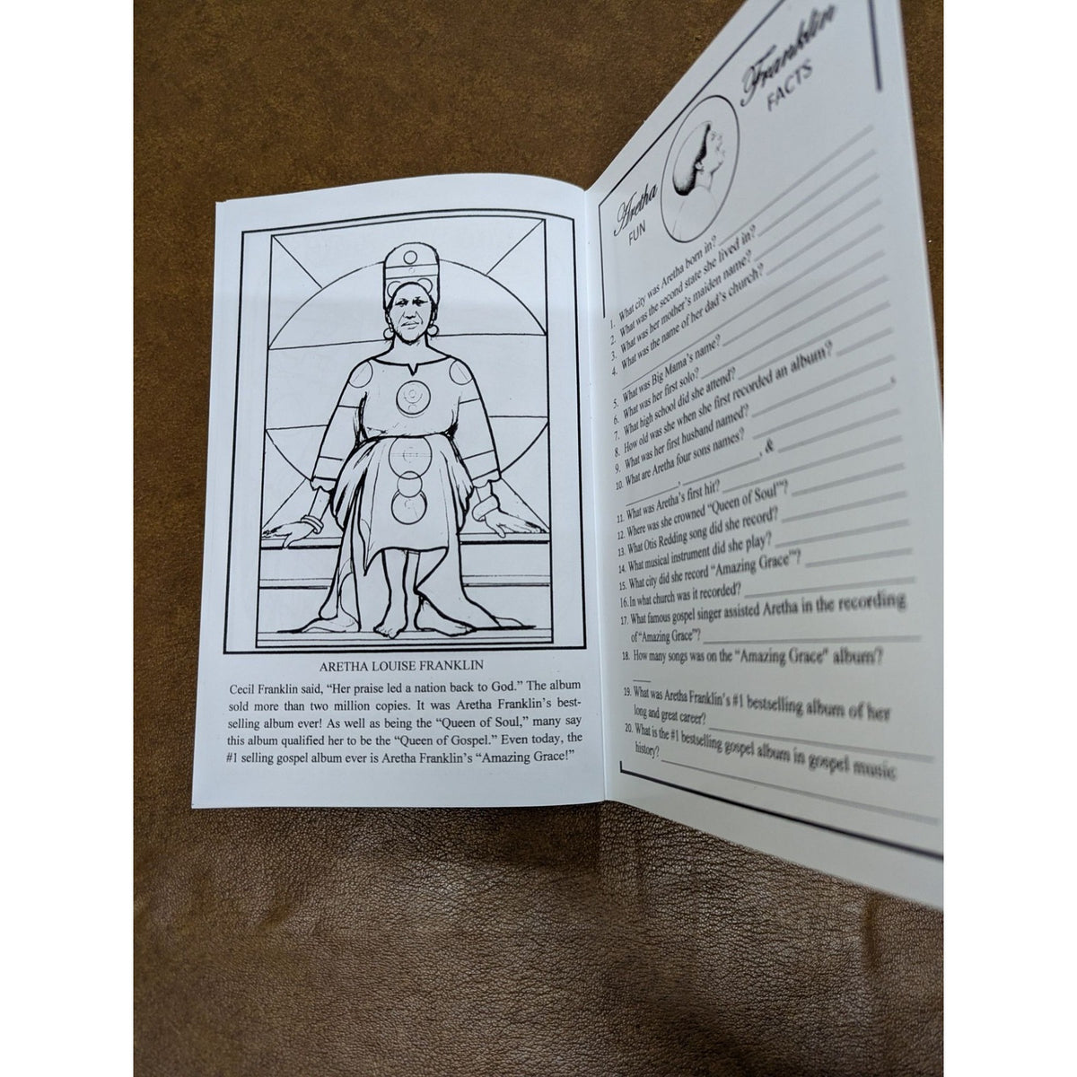 Aretha Franklin Biographical Coloring & Reading Book By WCIS