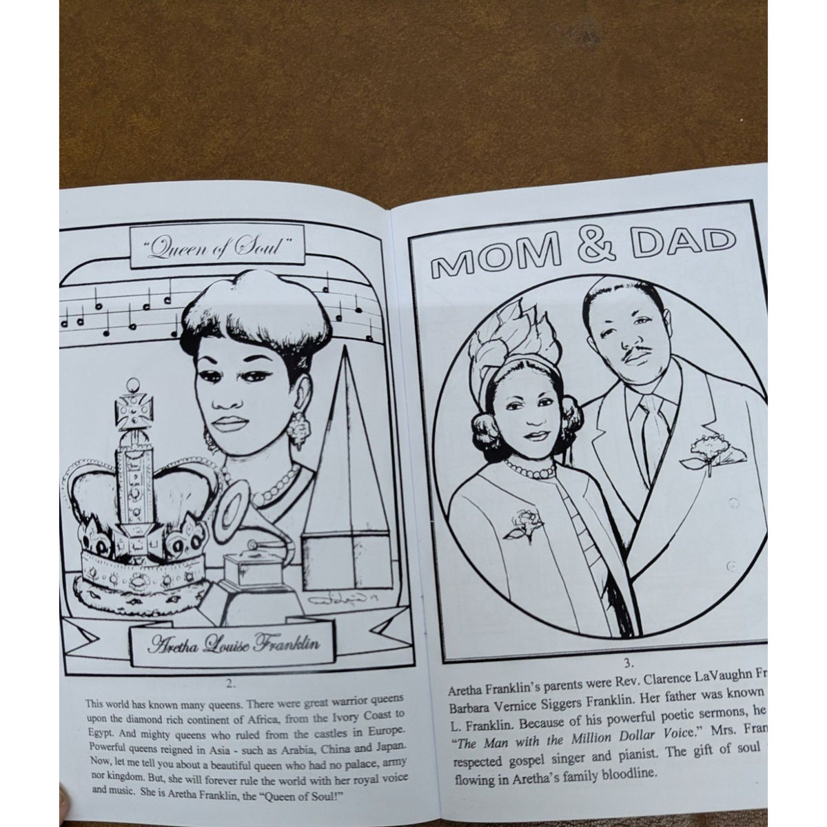 Aretha Franklin Biographical Coloring & Reading Book By WCIS