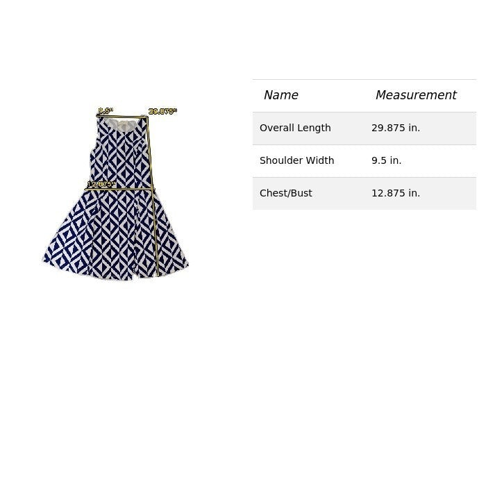 Everly Womens Geometric Blue & White Sleeveless Fit & Flare Dress