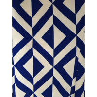 Everly Womens Geometric Blue & White Sleeveless Fit & Flare Dress