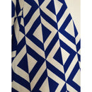 Everly Womens Geometric Blue & White Sleeveless Fit & Flare Dress