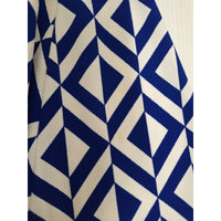 Everly Womens Geometric Blue & White Sleeveless Fit & Flare Dress