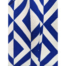 Everly Womens Geometric Blue & White Sleeveless Fit & Flare Dress