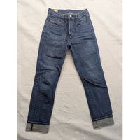 Levis Premium Womens Blue Denim Jeans Rolled Cuff Mid Rise