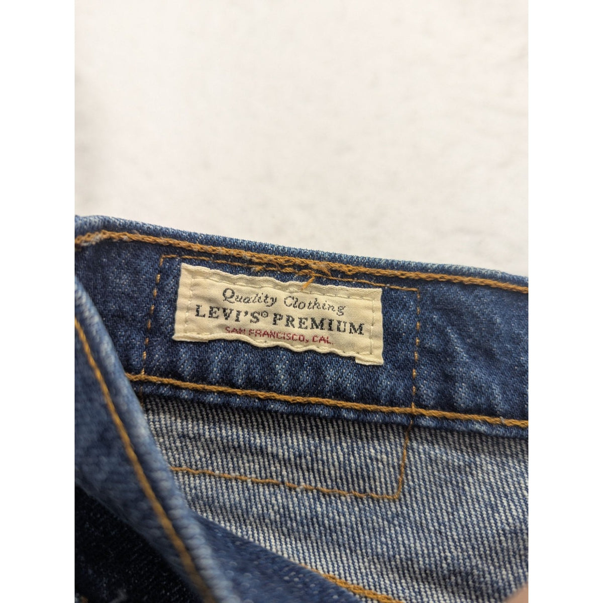 Levis Premium Womens Blue Denim Jeans Rolled Cuff Mid Rise