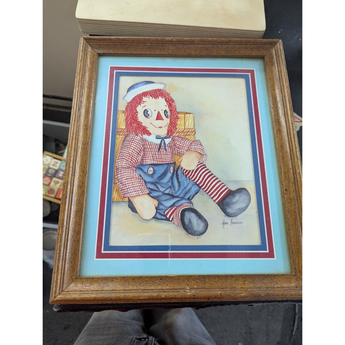 Raggedy Ann Framed Print By Ava Freeman 10" X 12" Wooden Frame