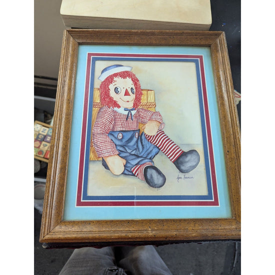 Raggedy Ann Framed Print By Ava Freeman 10" X 12" Wooden Frame