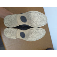 Black Leather Mary Jane Flats With Cutout Design & Buckle Closure