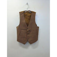 Mens Brown Pinstripe Vest With Adjustable Back & Pockets