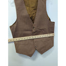 Mens Brown Pinstripe Vest With Adjustable Back & Pockets