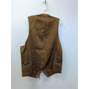 Mens Brown Pinstripe Vest With Adjustable Back & Pockets