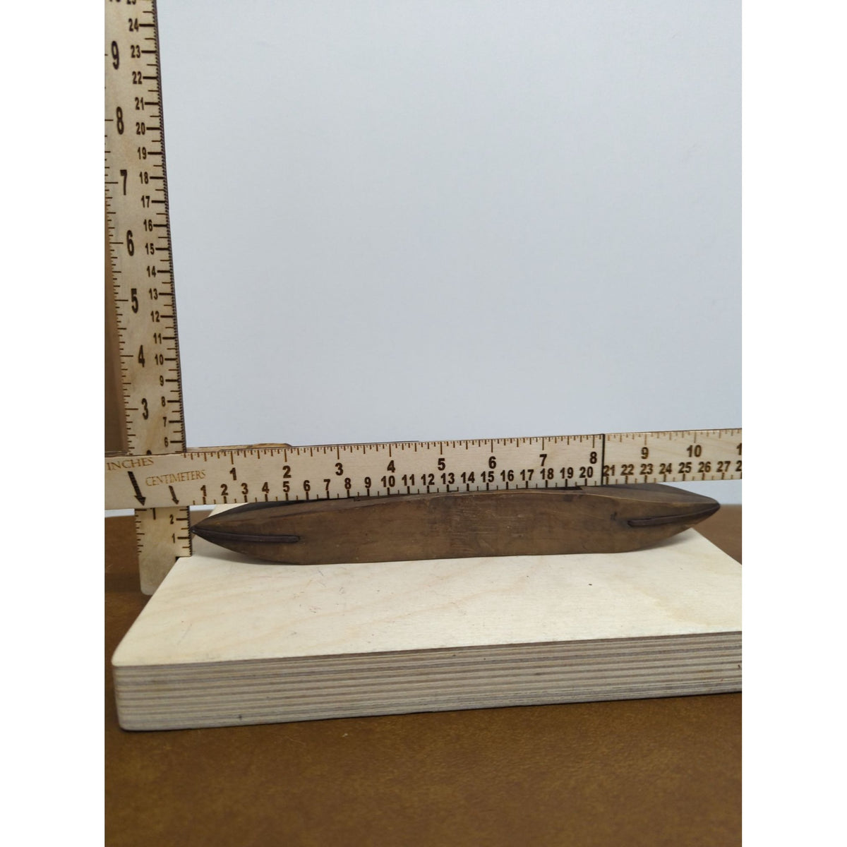 Vintage Wooden Weaving Shuttle Loom Tool 11.5-Inch Rustic Crafting Collectible