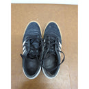 Adidas Mens Black Suede Sneakers With White Stripes & Gum Soles Size 10.5