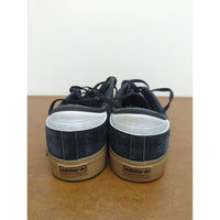 Adidas Mens Black Suede Sneakers With White Stripes & Gum Soles Size 10.5