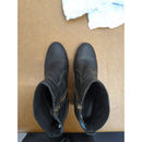 Timberland Black Leather Heeled Ankle Boots Womens Size 8.5 Side Zipper