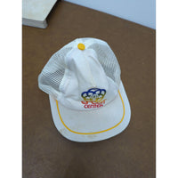 Vintage White Epcot Center Mesh Trucker Hat With Logo & Yellow Trim Adjustable Snapback Design