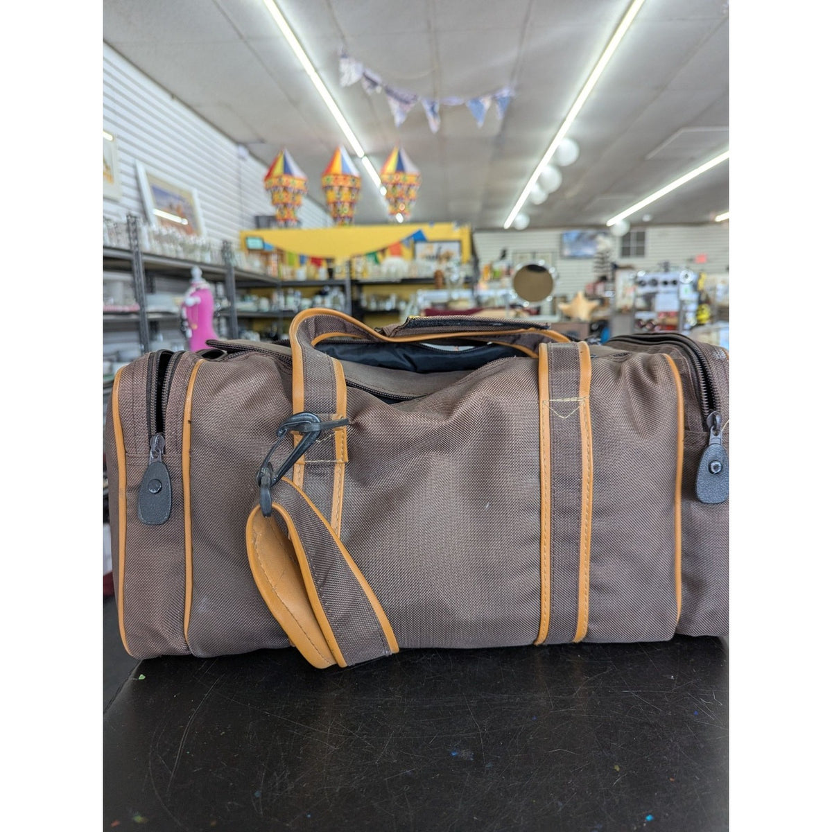 Vantage Brown & Tan Duffle Bag With Camera Lenses, Film, Gear