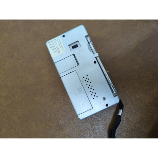 Lifelong AM/FM Radio With LCD Alarm Clock Compact Design Battery Powered Silver Portable