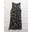 Loft Black Floral Sleeveless A-Line Dress Size 10