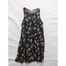 Loft Black Floral Sleeveless A-Line Dress Size 10