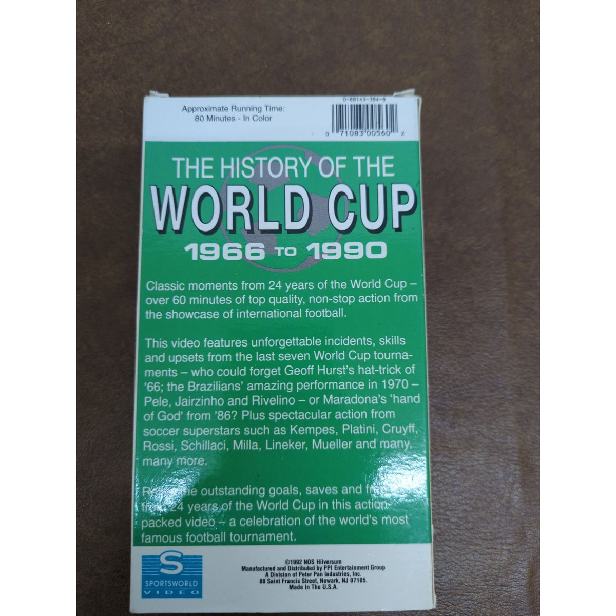 The History Of The World Cup 1966 To 1990 VHS 80 Min Running Time Sportsworld Video 1992