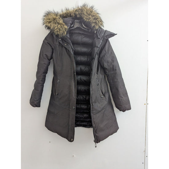 Soya & Kyo Womens Black Winter Coat With Faux Fur Hood