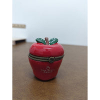 The Apple Award Red Ceramic Trinket Box With Paper Clips & Original Box